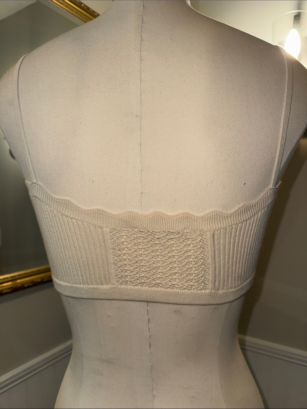 Reformation Cream Ribbed Scoop-Neck Bralette - Picture 6 of 7